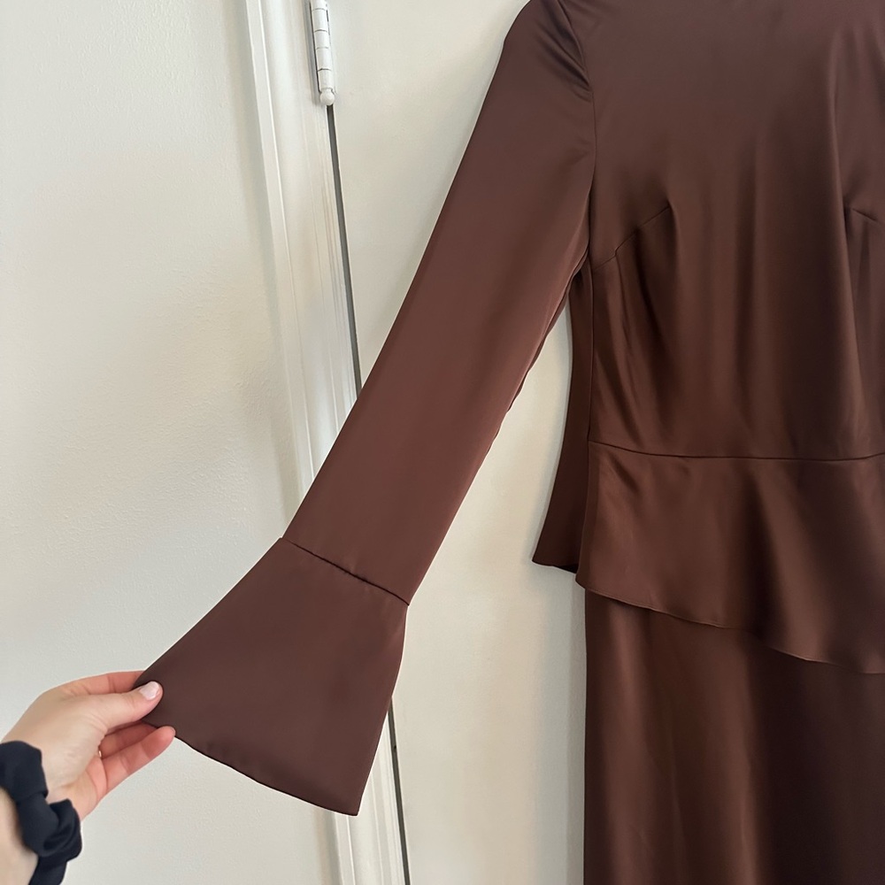 Brown Long Sleeve Dress - Picture 3 of 6